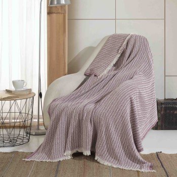 Pletená deka stará fialová 60 x 80 cm EMI