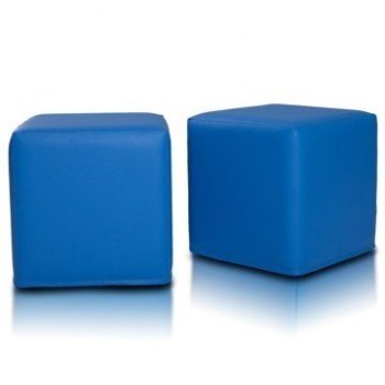EMI kocka alakú kék műbőr babzsákfotel
