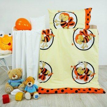 Obliečky detské bavlnené včielky oranžové EMI